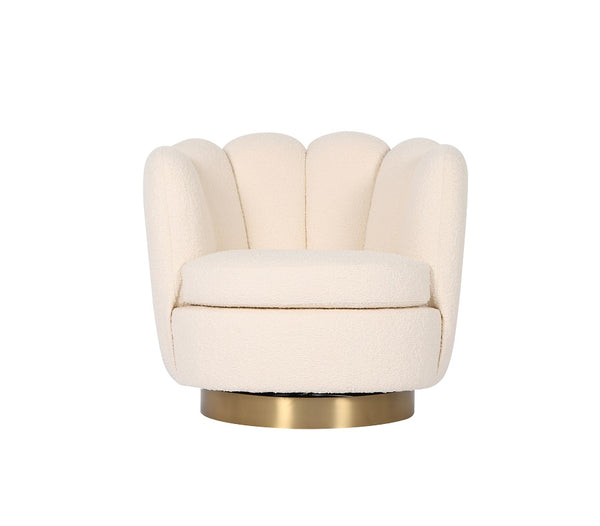 SWIVEL ARMCHAIR 'MIAMI'CREAM BOUCLÉ