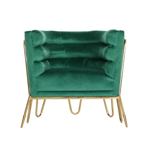 ARMCHAIR 'PRAHA' GREEN VELVET FABRIC