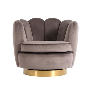 SWIVEL ARMCHAIR 'MIAMI' GREY VELVET