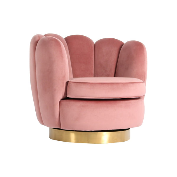 SWIVEL ARMCHAIR 'MIAMI' PINK VELVET