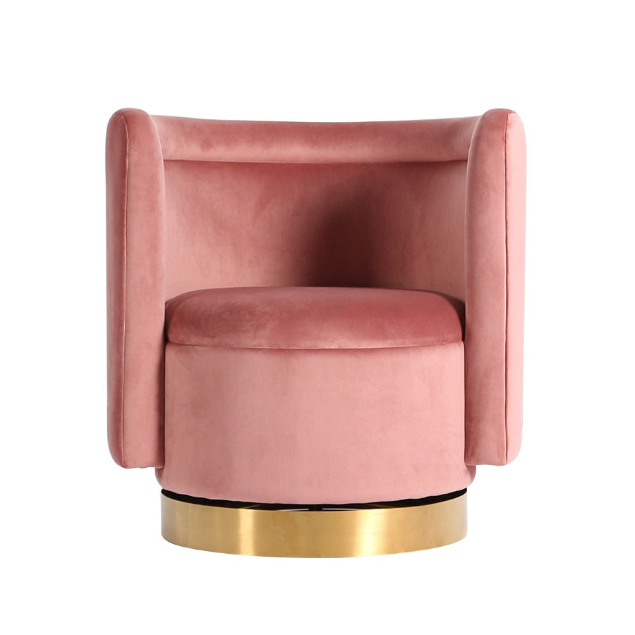 SWIVEL ARMCHAIR 'BOTTEGA' PINK VELVET