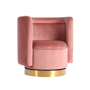 SWIVEL ARMCHAIR 'BOTTEGA' PINK VELVET