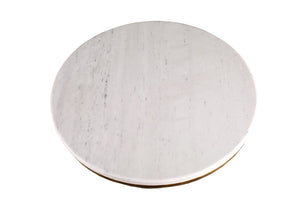 END TABLE | 'PATRAS' GOLD FRAME+WHITE MARBLE D45x55h