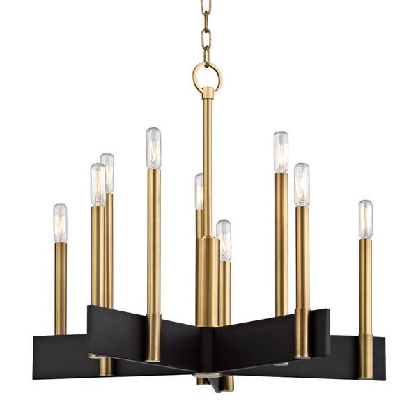 AGED BRASS CHANDELIER | ABRAMS (10 lamps)